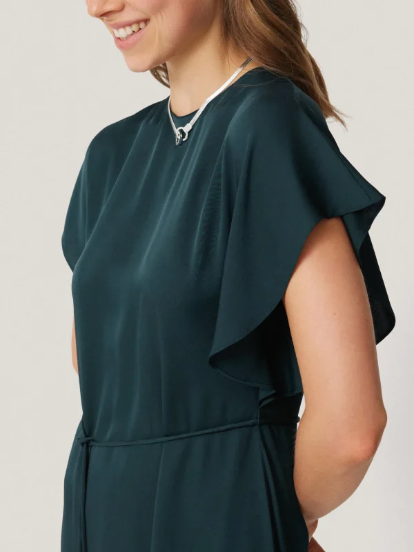 Jigsaw Pure Silk Drape Sleeve Dress