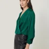 Jigsaw Recycled Satin Drape Wrap Top