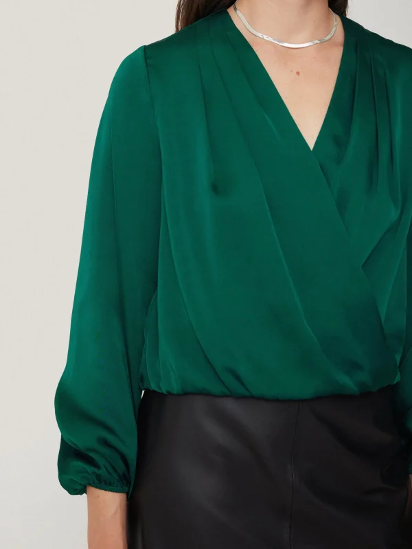 Jigsaw Recycled Satin Drape Wrap Top