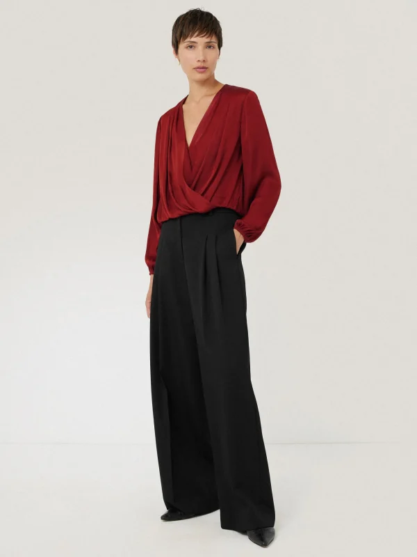 Jigsaw Recycled Satin Drape Wrap Top