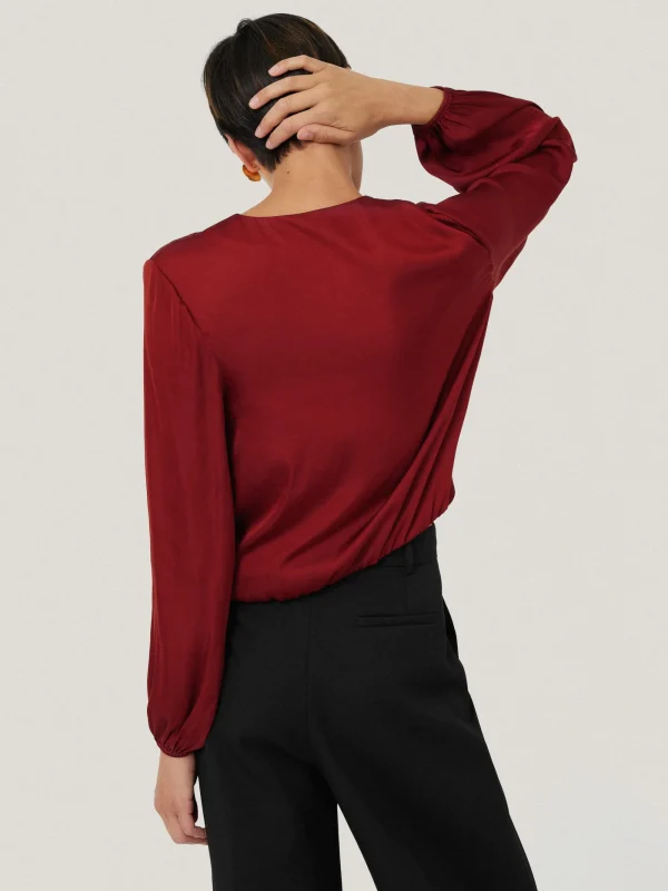 Jigsaw Recycled Satin Drape Wrap Top