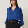 Jigsaw Recycled Satin Ruffle Top