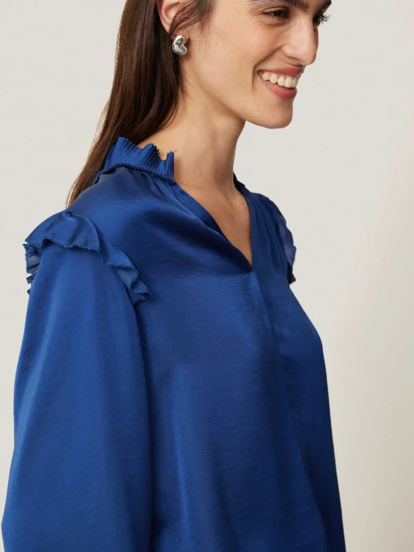 Jigsaw Recycled Satin Ruffle Top