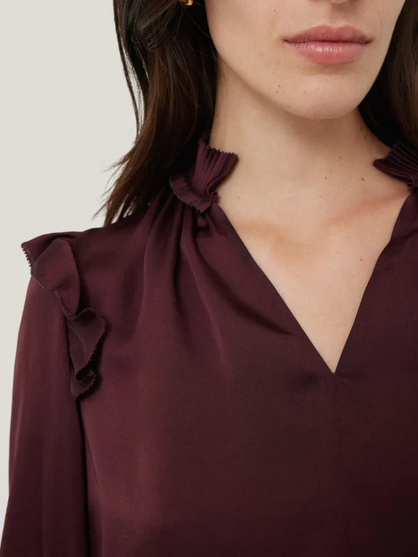 Jigsaw Recycled Satin Ruffle Top