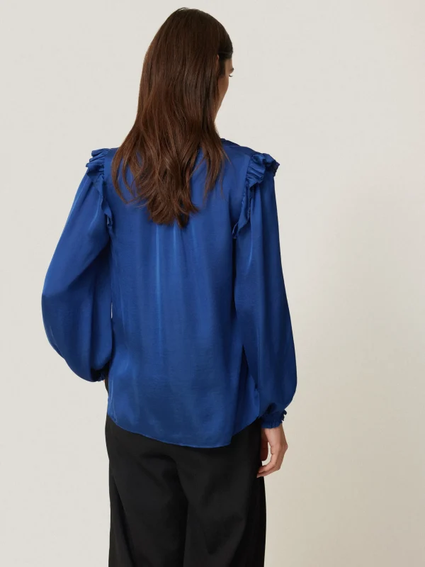 Jigsaw Recycled Satin Ruffle Top