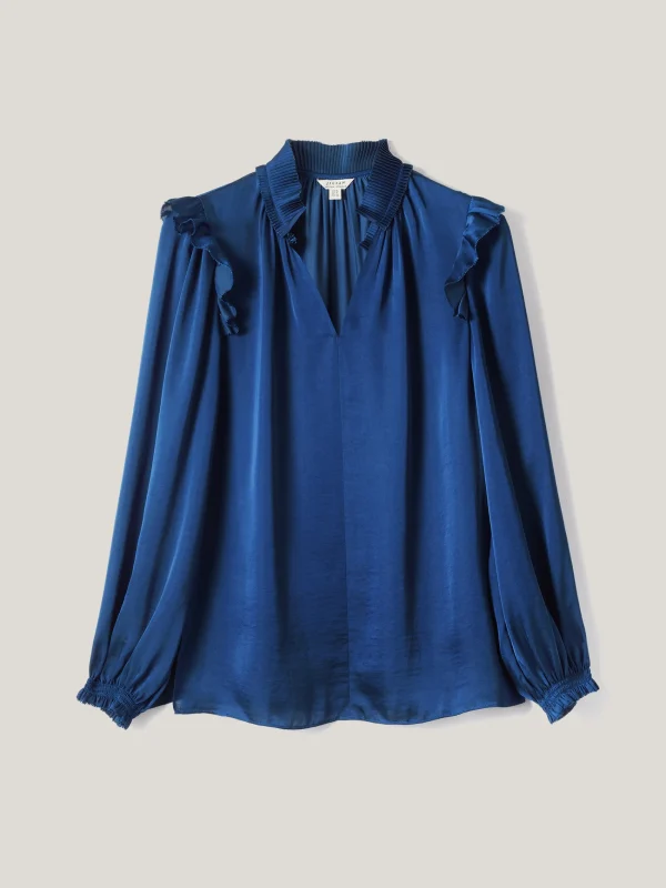 Jigsaw Recycled Satin Ruffle Top