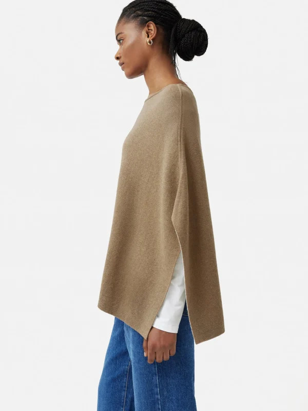 Jigsaw Reversible Cotton Blend Poncho