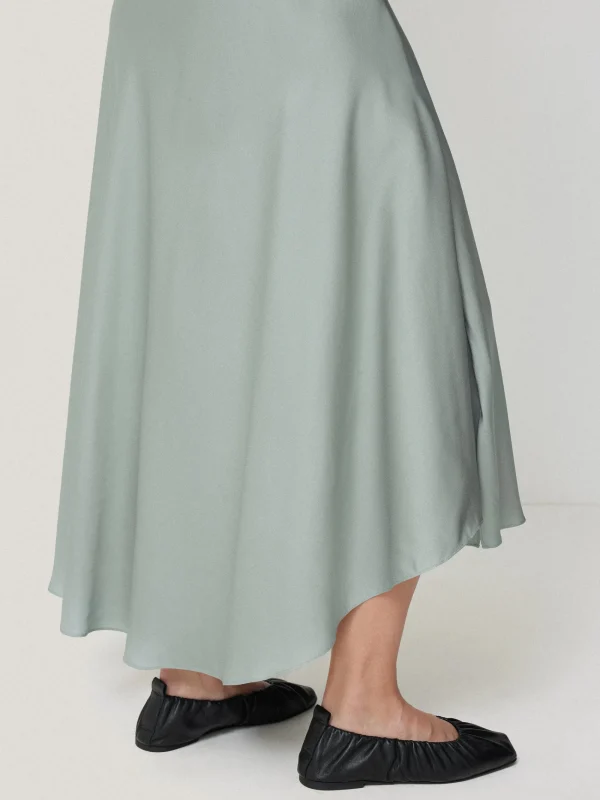 Jigsaw Satin Bias Asymmetric Skirt