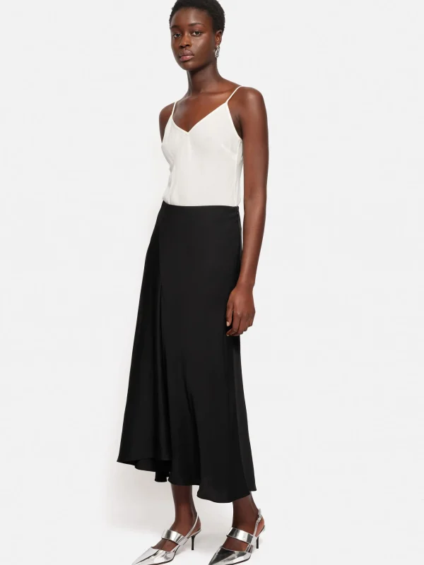 Jigsaw Satin Bias Asymmetric Skirt