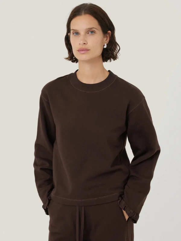 Jigsaw Satin Cuff Jersey Sweatshirt