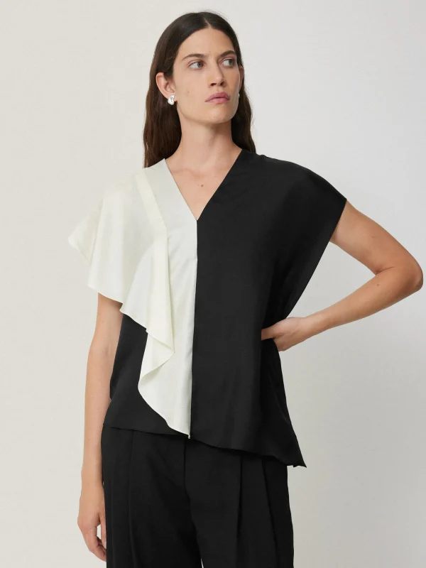 Jigsaw Sculptural Silk Twill Top