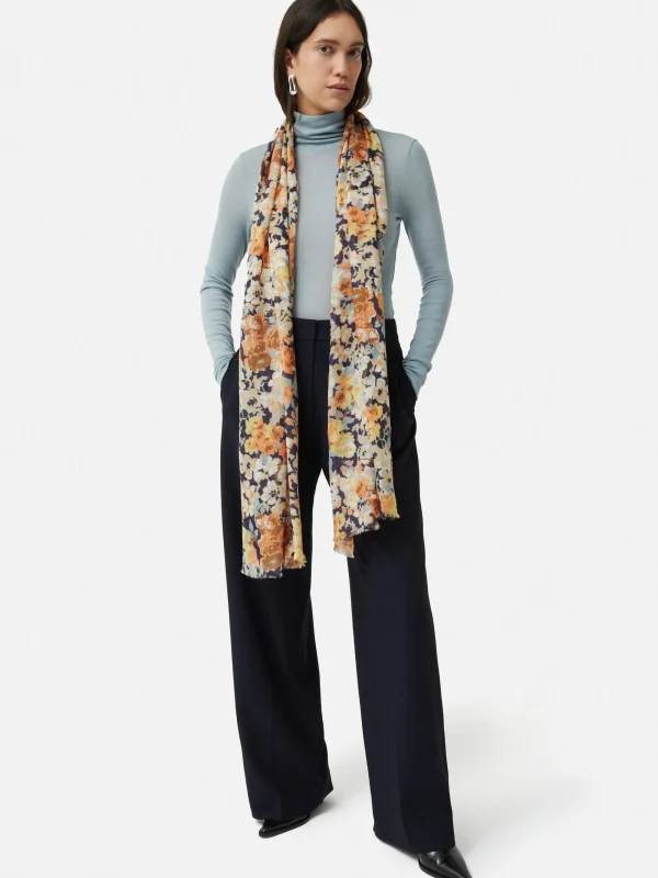 Jigsaw Sheer Petal Gauze Scarf