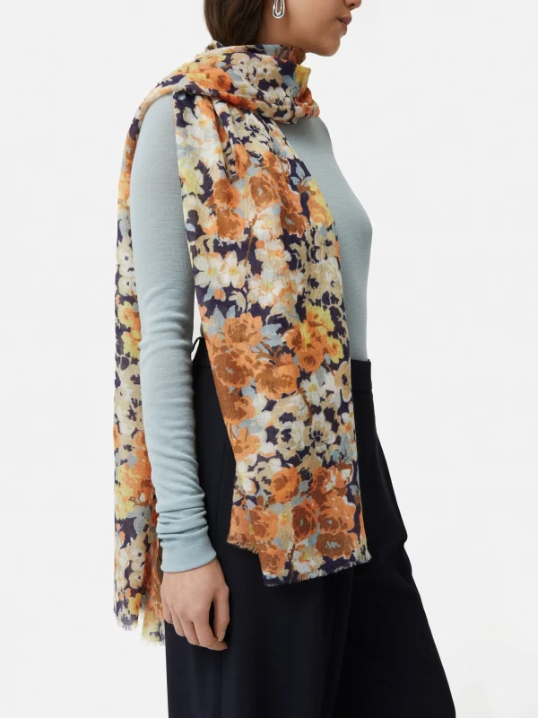 Jigsaw Sheer Petal Gauze Scarf