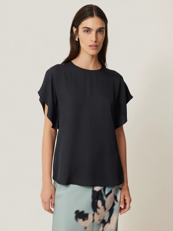 Jigsaw Silk Drape Sleeve Top