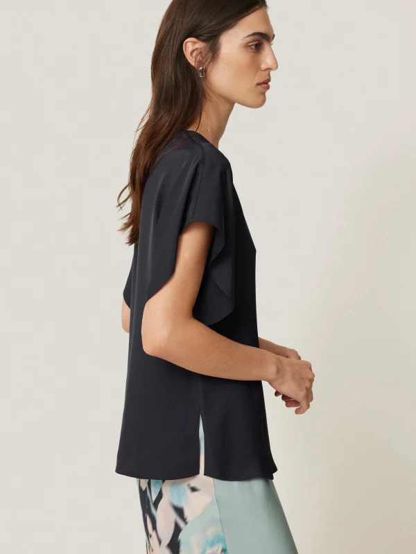 Jigsaw Silk Drape Sleeve Top