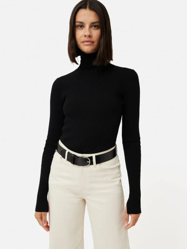 Jigsaw Slash Back Polo Neck Jumper