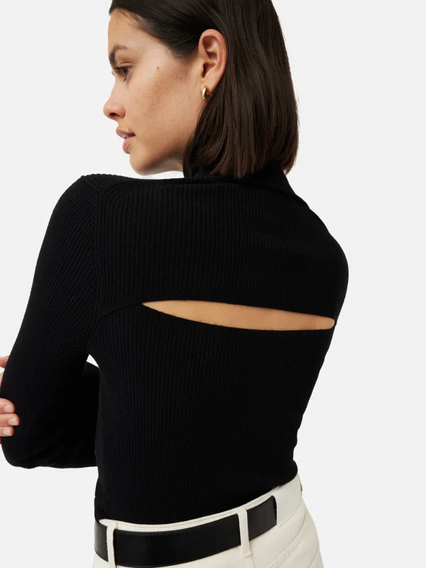 Jigsaw Slash Back Polo Neck Jumper