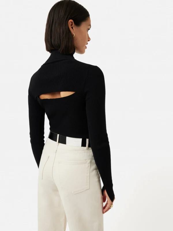 Jigsaw Slash Back Polo Neck Jumper