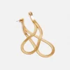 Jigsaw Snake Chain Loop Earrings