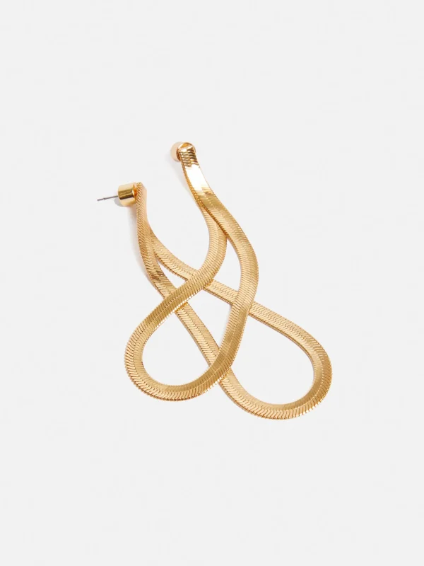 Jigsaw Snake Chain Loop Earrings