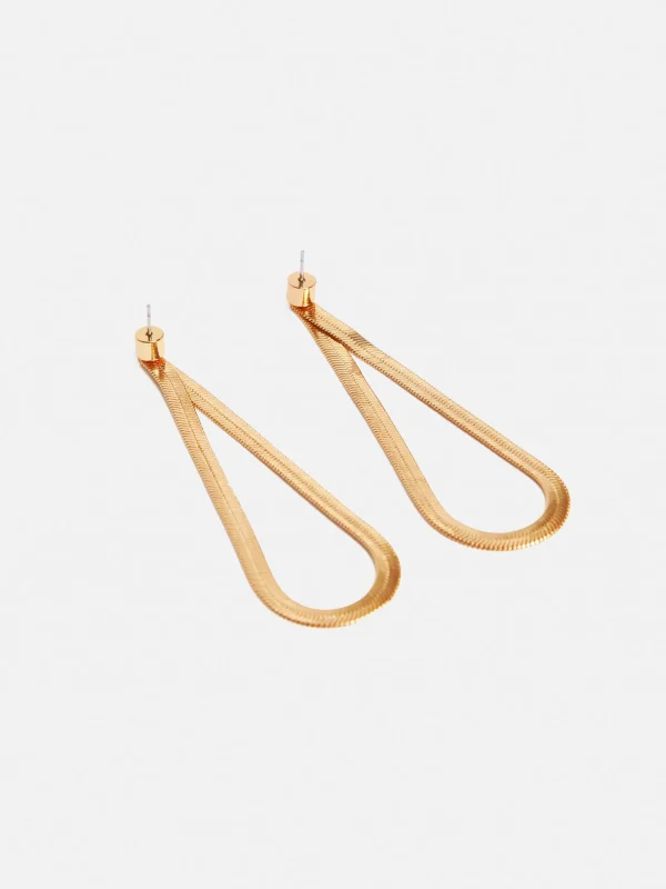 Jigsaw Snake Chain Loop Earrings