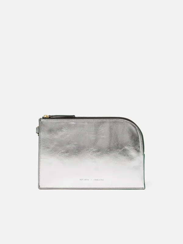 Jigsaw Sophia Metallic Leather Pouch