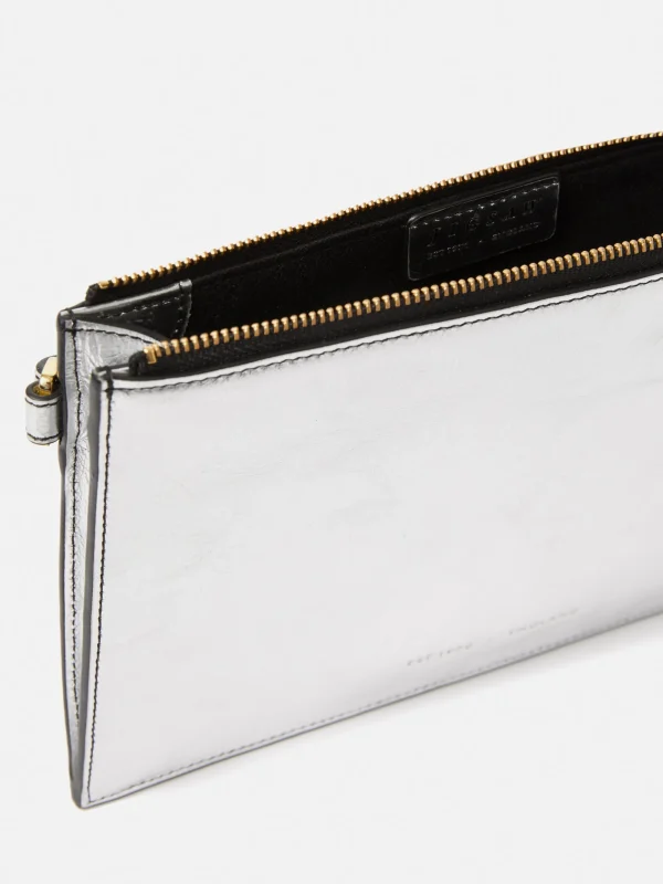 Jigsaw Sophia Metallic Leather Pouch