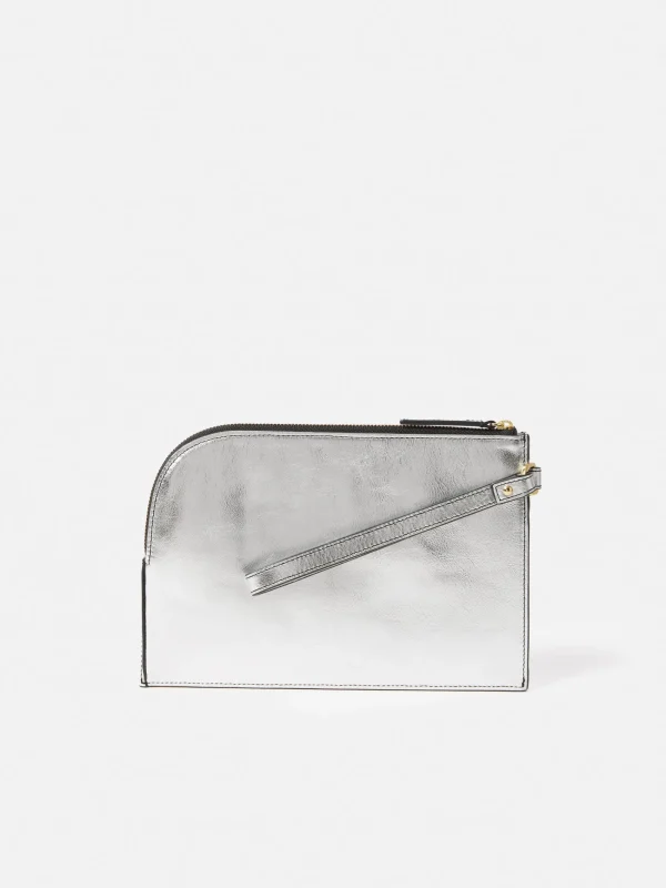 Jigsaw Sophia Metallic Leather Pouch