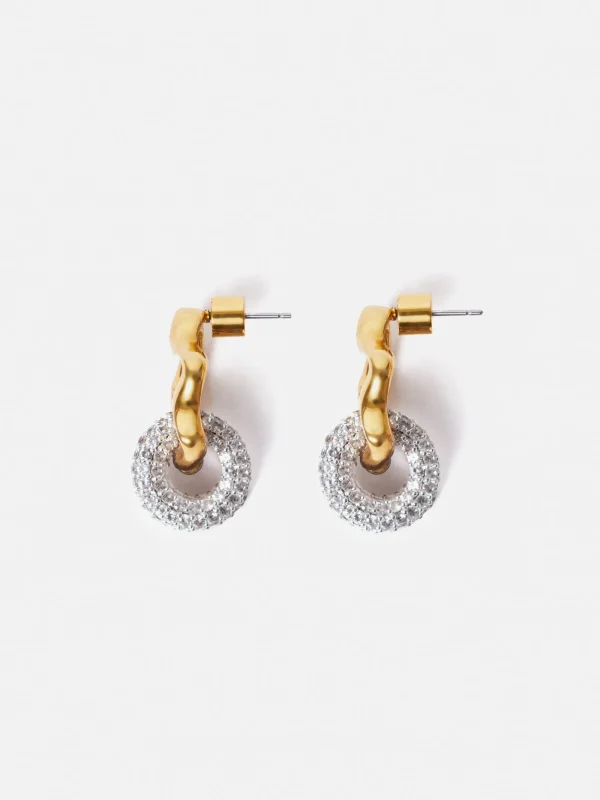 Jigsaw Sparkle Loop Earrings
