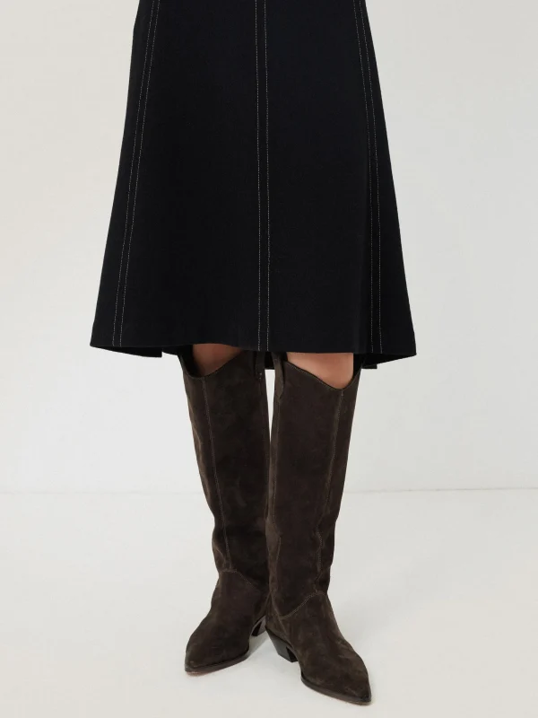 Jigsaw Suede Knee High Western Boot