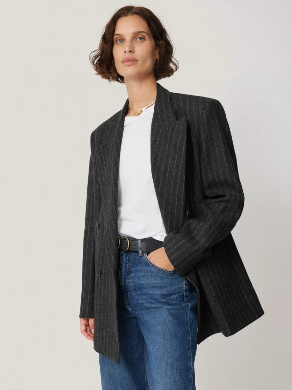 Jigsaw Tatton Italian Wool Pinstripe Blazer