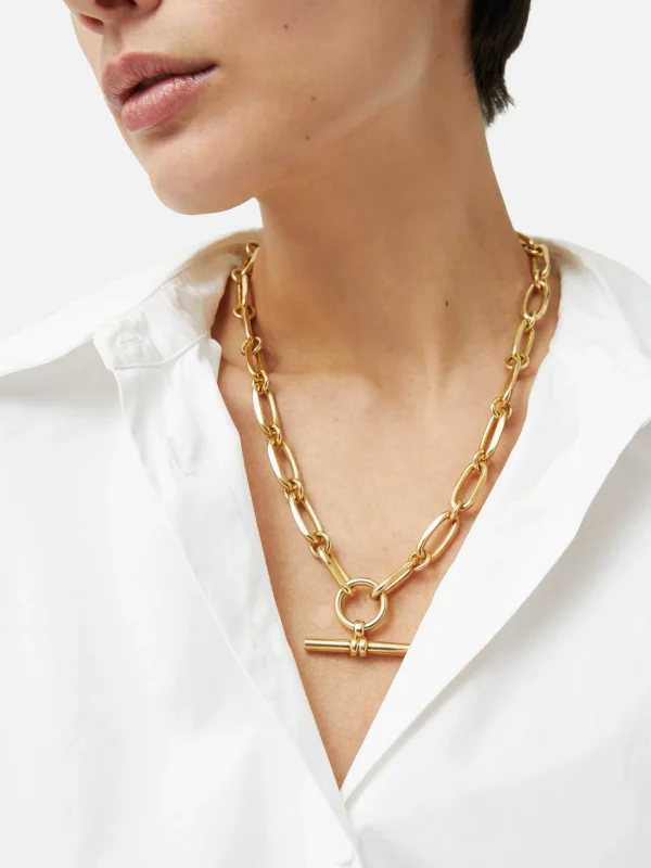 Jigsaw Trombone Link Chain Necklace