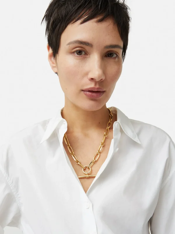 Jigsaw Trombone Link Chain Necklace