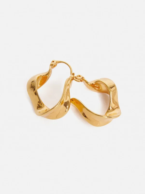 Jigsaw Twisted Hoop Earring