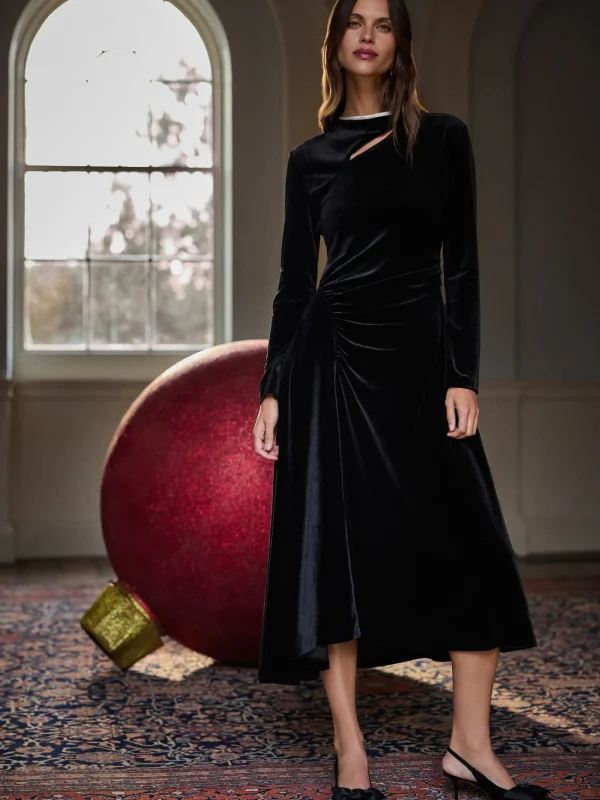 Jigsaw Velvet Ruched Dress