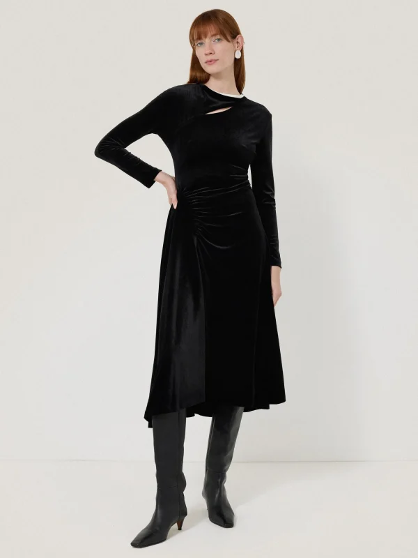 Jigsaw Velvet Ruched Dress