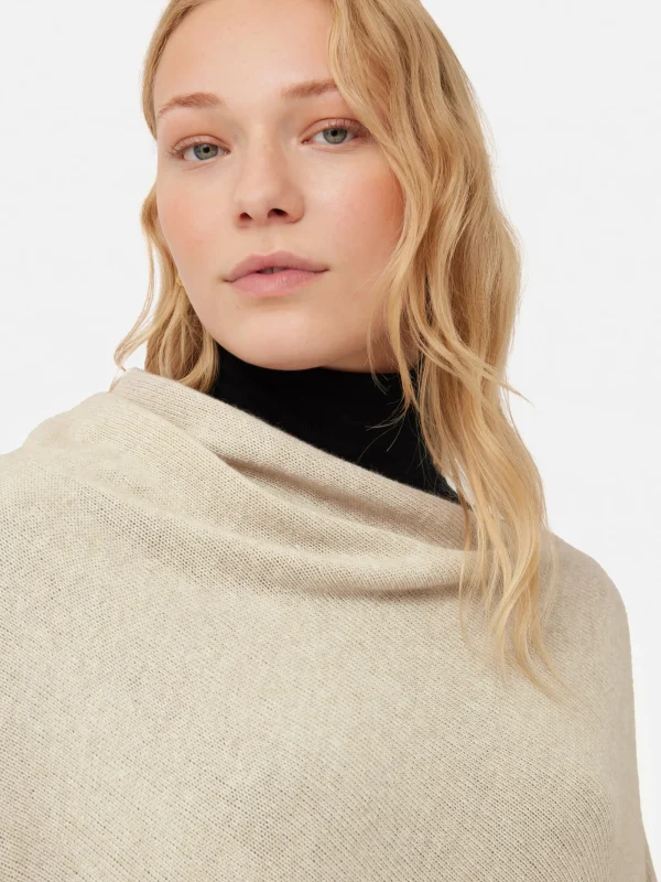 Jigsaw Wool Cashmere Blend Border Poncho