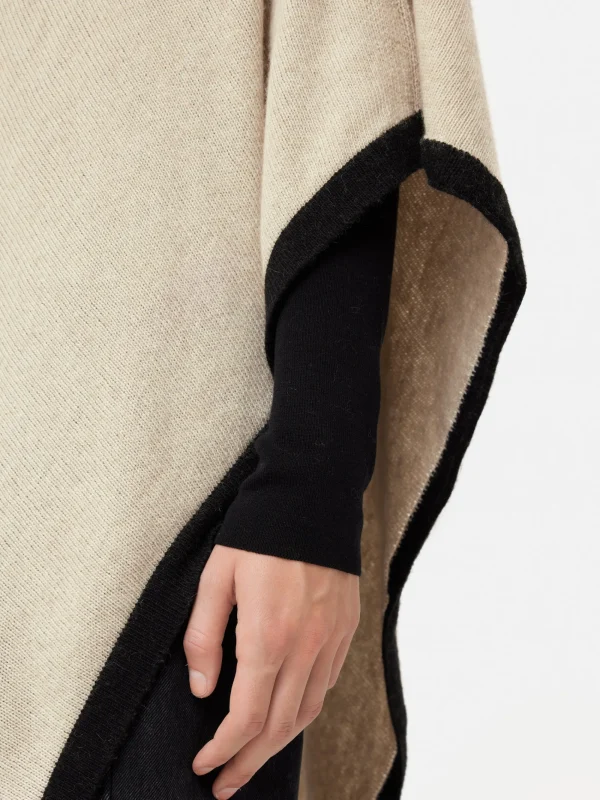 Jigsaw Wool Cashmere Blend Border Poncho