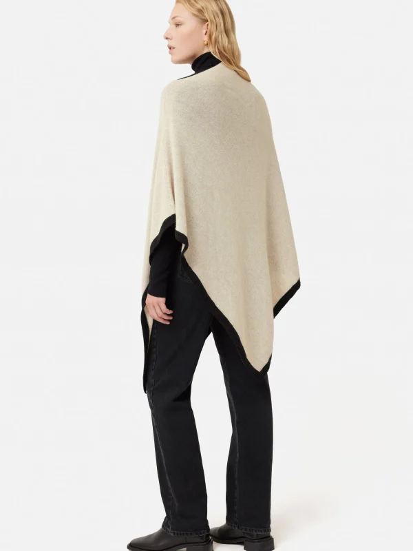 Jigsaw Wool Cashmere Blend Border Poncho