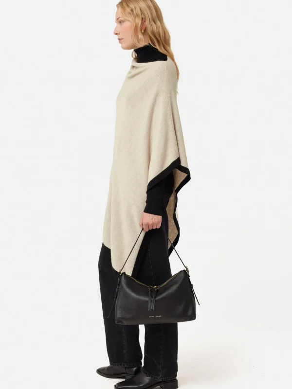 Jigsaw Wool Cashmere Blend Border Poncho