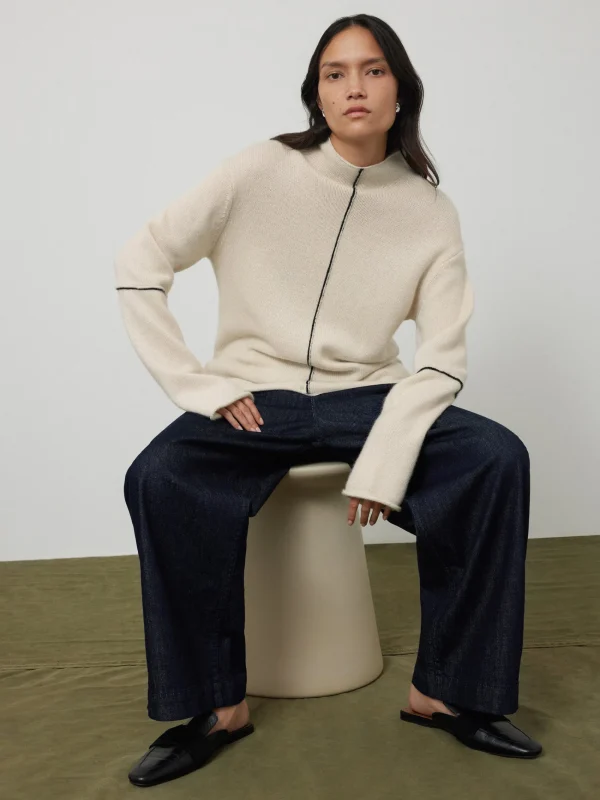 Jigsaw Wool Cashmere Blend Line Jumper