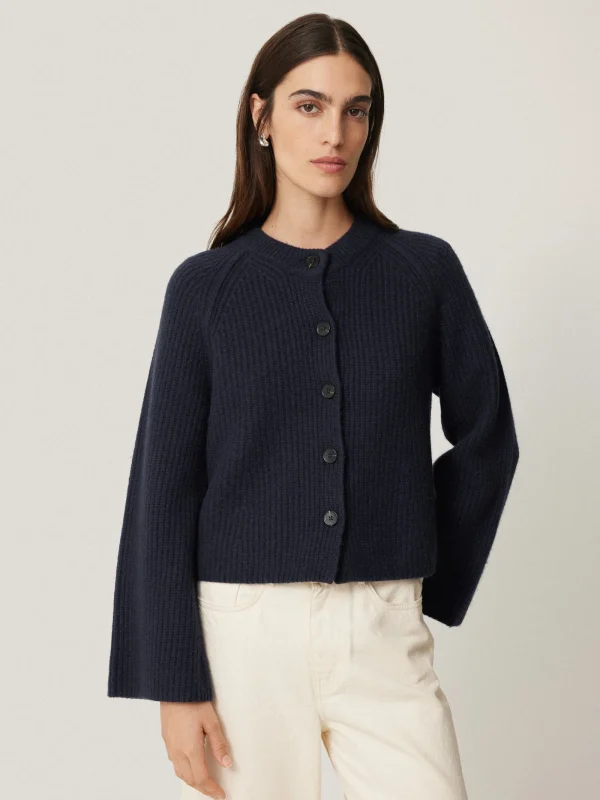 Jigsaw Wool Cashmere Blend Rib Cardigan