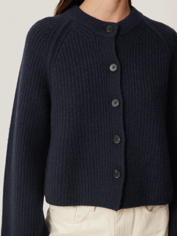 Jigsaw Wool Cashmere Blend Rib Cardigan