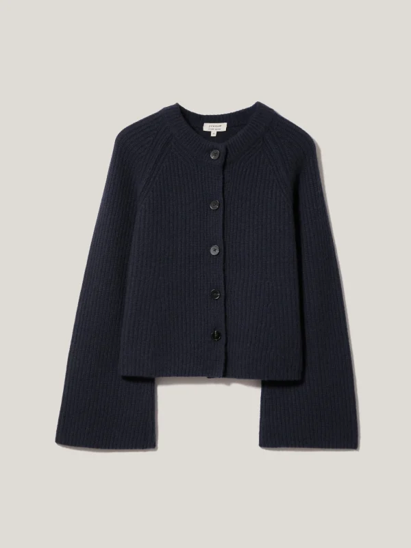 Jigsaw Wool Cashmere Blend Rib Cardigan