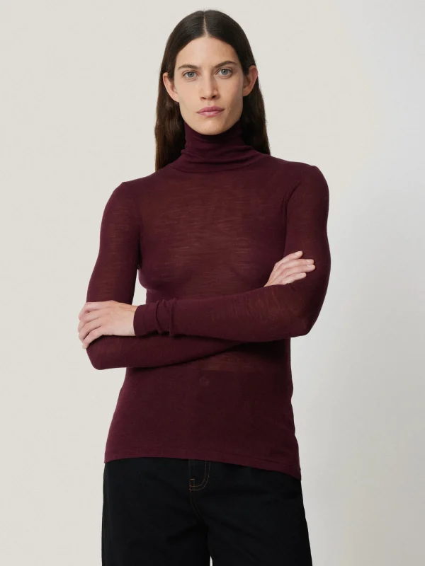 Jigsaw Wool Jersey Polo Neck Top