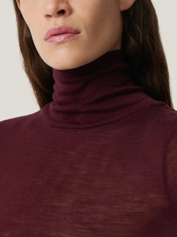 Jigsaw Wool Jersey Polo Neck Top