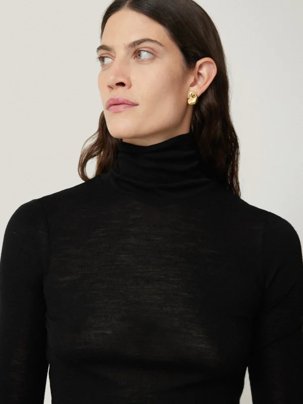 Jigsaw Wool Jersey Polo Neck Top