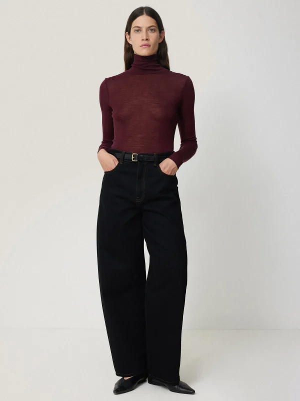 Jigsaw Wool Jersey Polo Neck Top