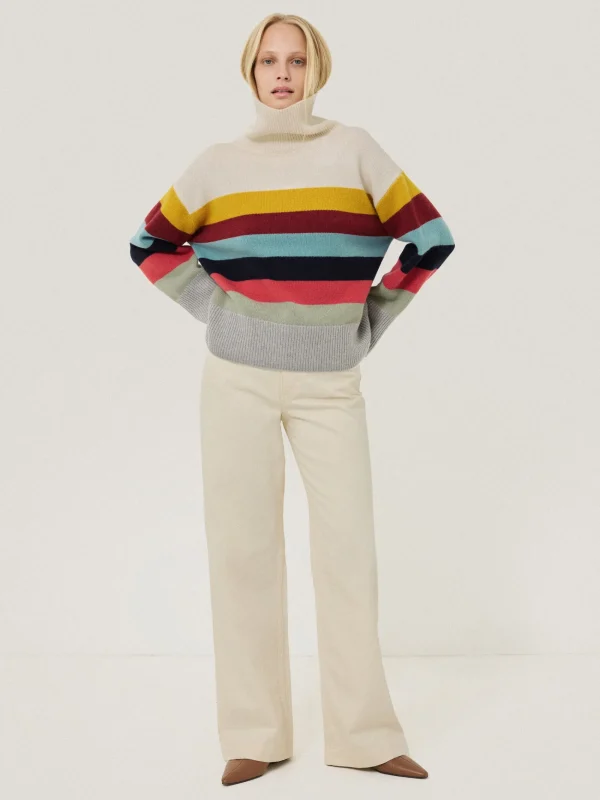 Jigsaw Wool Multi Stripe Turtleneck