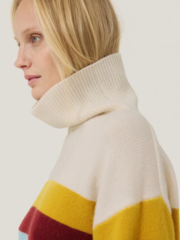 Jigsaw Wool Multi Stripe Turtleneck